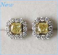 0.275ct 0.289ctクッションカットピアス
